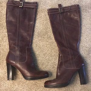 Cognac colored leather boots. Nine West